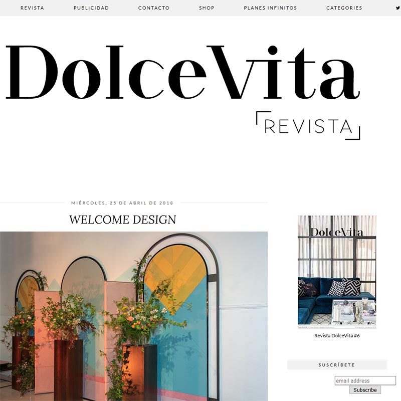 REVISTA DOLCE VITA. WELCOME DESIGN