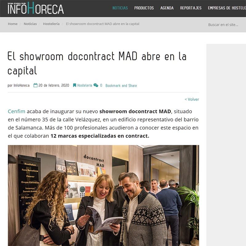 INFOHORECA El showroom docontract MAD abre en la capital