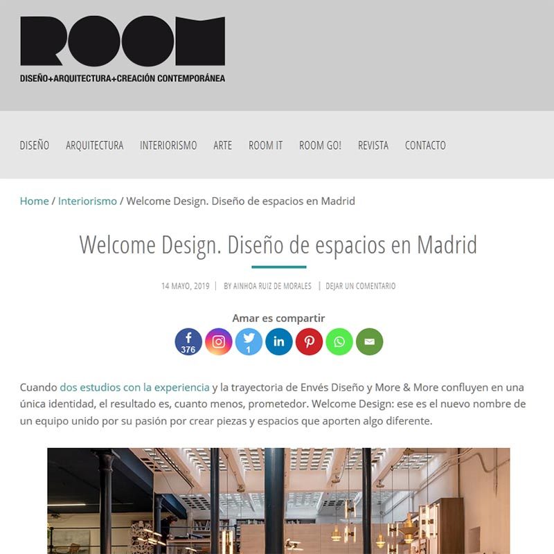ROOM DISEÑO Welcome Design. Diseño de espacios en Madrid