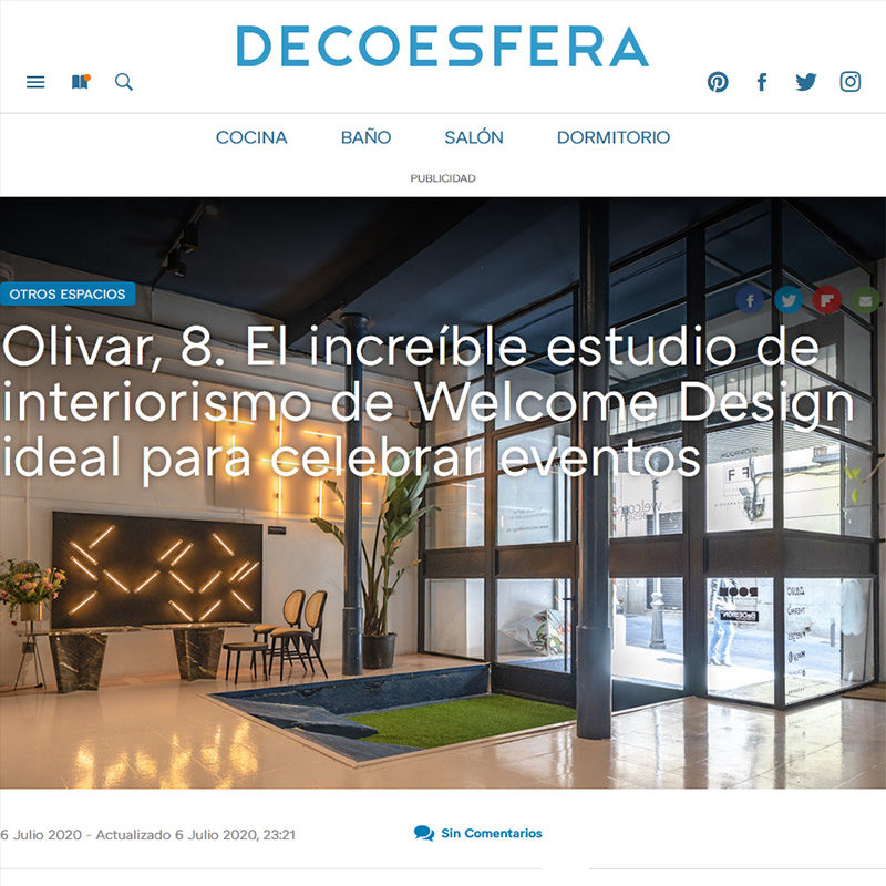 DECOESFERA. Olivar, 8. El increíble estudio de interiorismo de Welcome Design ideal para celebrar eventos