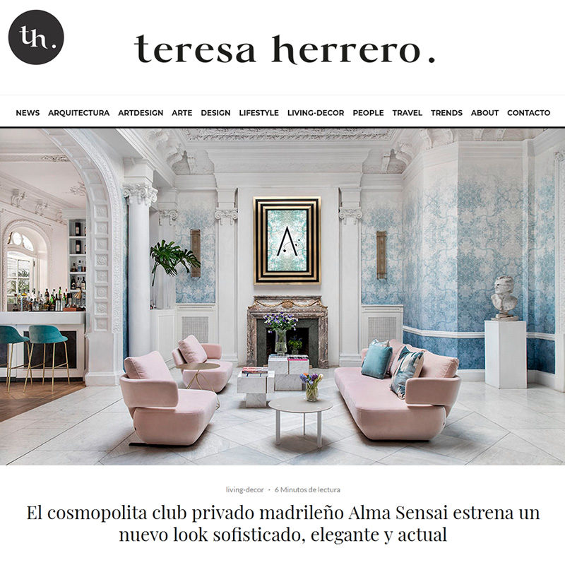 TERESA HERRERO. El cosmopolita club privado madrileño Alma Sensai estrena un nuevo look sofisticado, elegante y actual