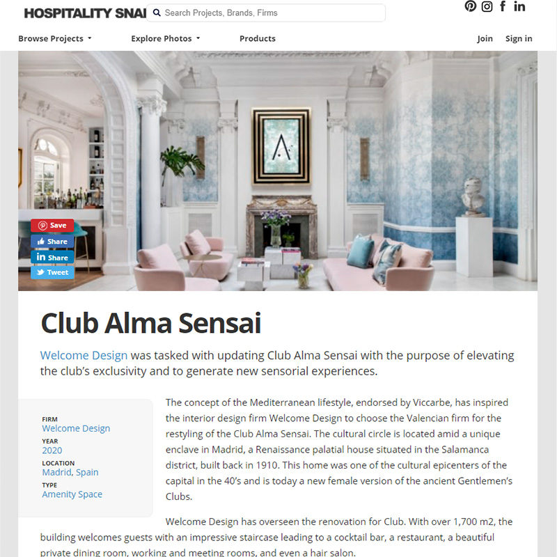 HOSPITALITY SNAPSHOTS. Club Alma Sensai