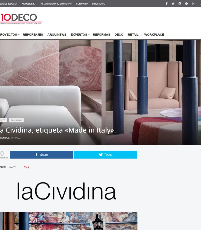 10 DECO – La Cividina, etiqueta «Made in Italy»