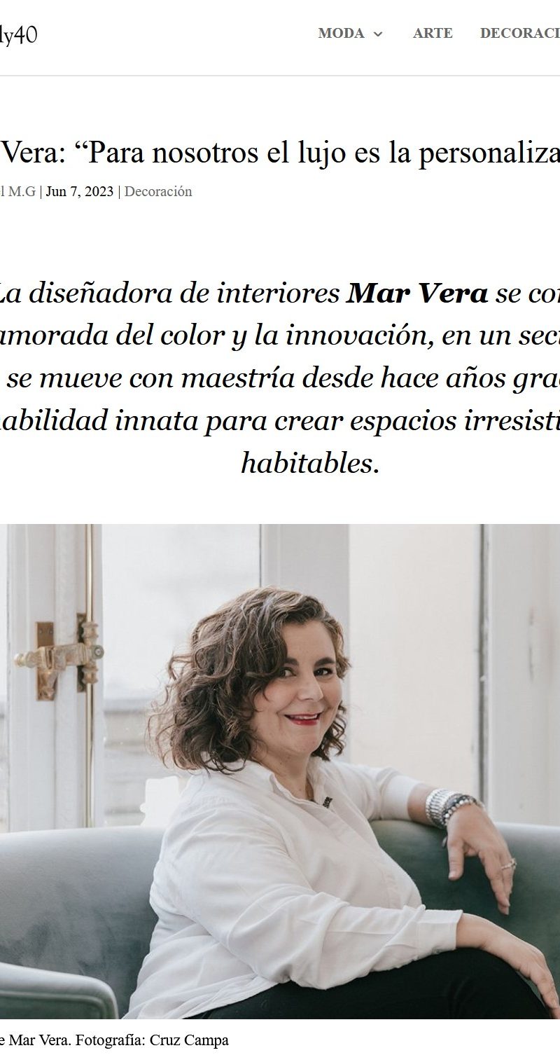 FINALLY 40 – Mar Vera: “Para nosotros el lujo es la personalización”