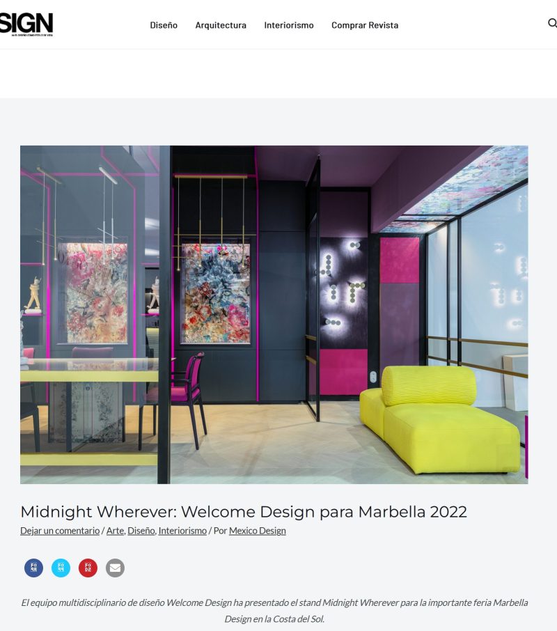 MEXICO DESIGN. Midnight Wherever: Welcome Design para Marbella 2022
