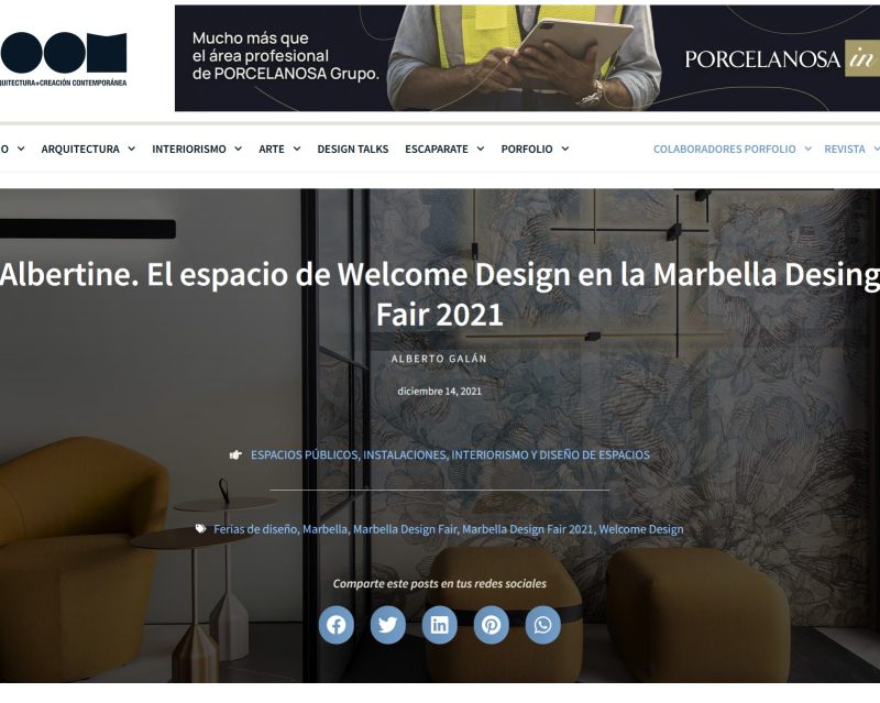 ROOM DISEÑO DIGITAL – Albertine. El espacio de Welcome Design en la Marbella Desing Fair 2021